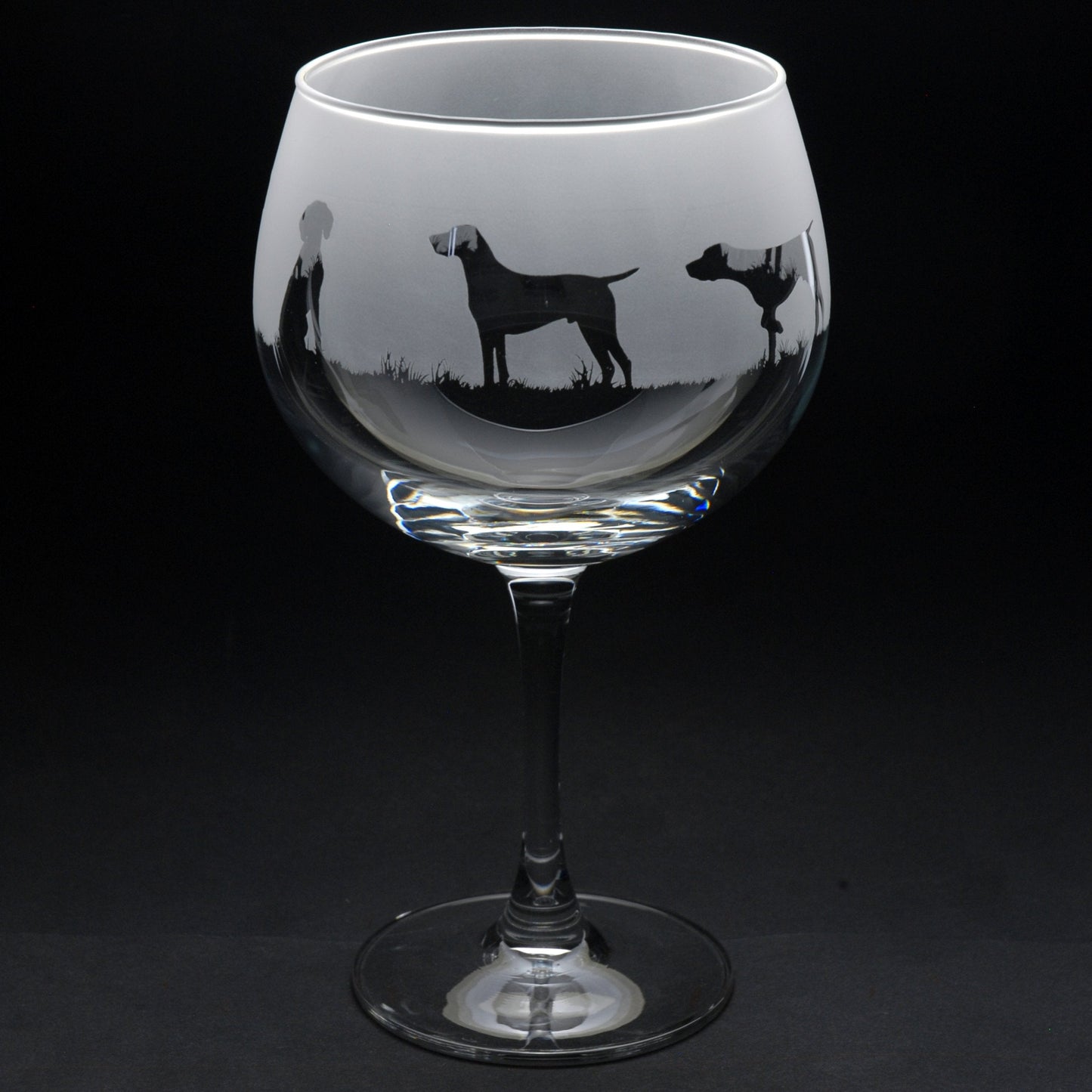 Pointer Dog Gin Cocktail Glass - Hand Etched/Engraved Gift