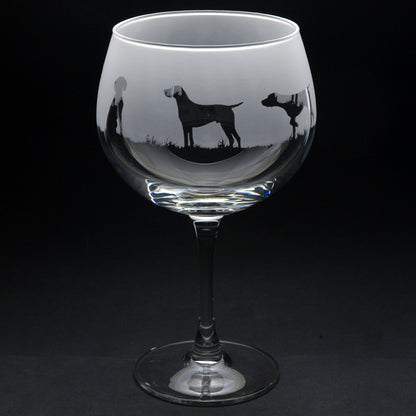 Pointer Dog Gin Cocktail Glass - Hand Etched/Engraved Gift