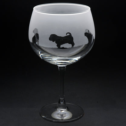 Shar Pei Dog Gin Cocktail Glass - Hand Etched/Engraved Gift