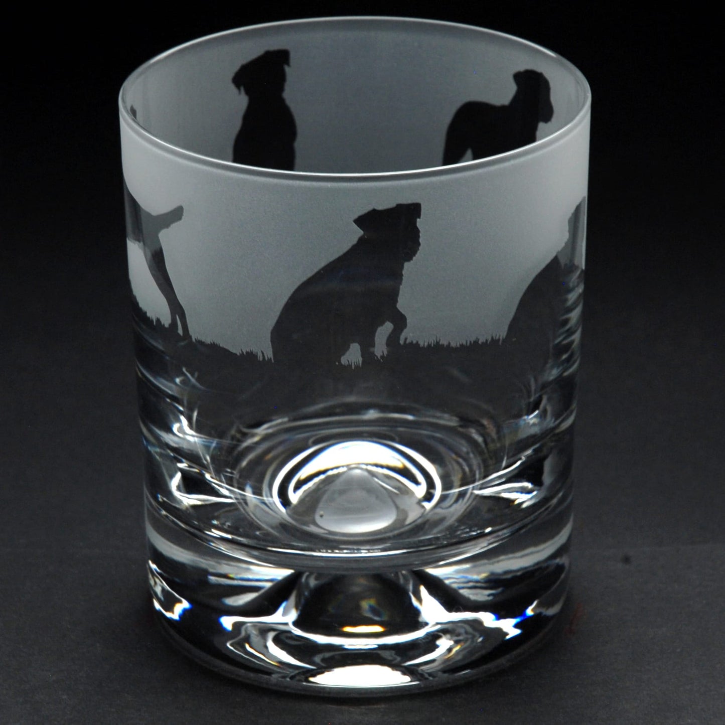 Border Terrier Dog Whiskey Tumbler Glass - Hand Etched/Engraved Gift