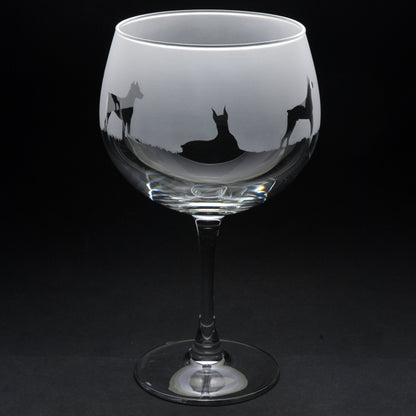 Dobermann Dog Gin Cocktail Glass - Hand Etched/Engraved Gift