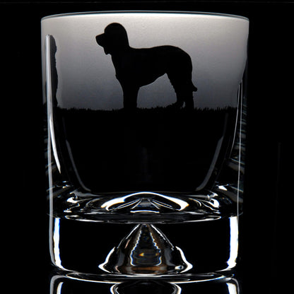 Labradoodle Dog Whiskey Tumbler Glass - Hand Etched/Engraved Gift