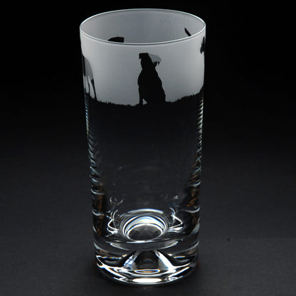 Border Terrier Dog Highball Glass - Hand Etched/Engraved Gift