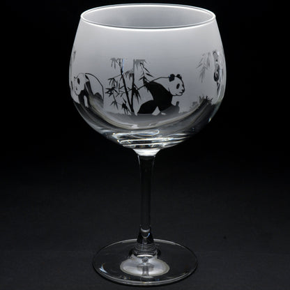 Panda Gin Cocktail Glass - Hand Etched/Engraved Gift