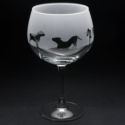 Pitbull Dog Gin Cocktail Glass - Hand Etched/Engraved Gift