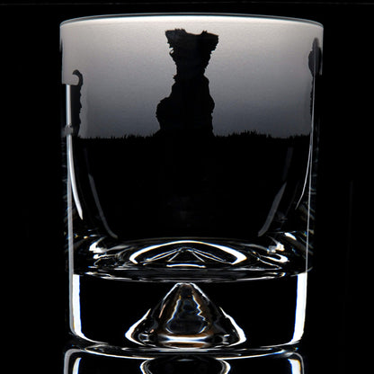 Yorkie Dog Whiskey Tumbler Glass - Hand Etched/Engraved Gift