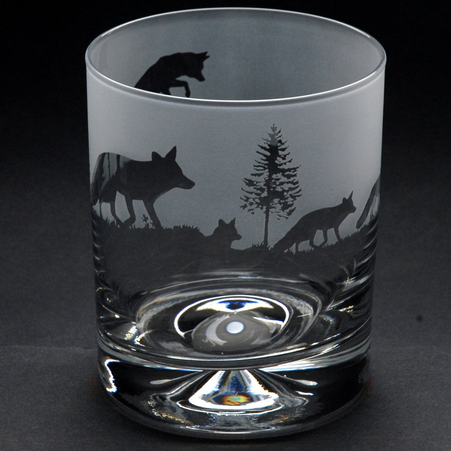 Fox Whiskey Tumbler Glass - Hand Etched/Engraved Gift