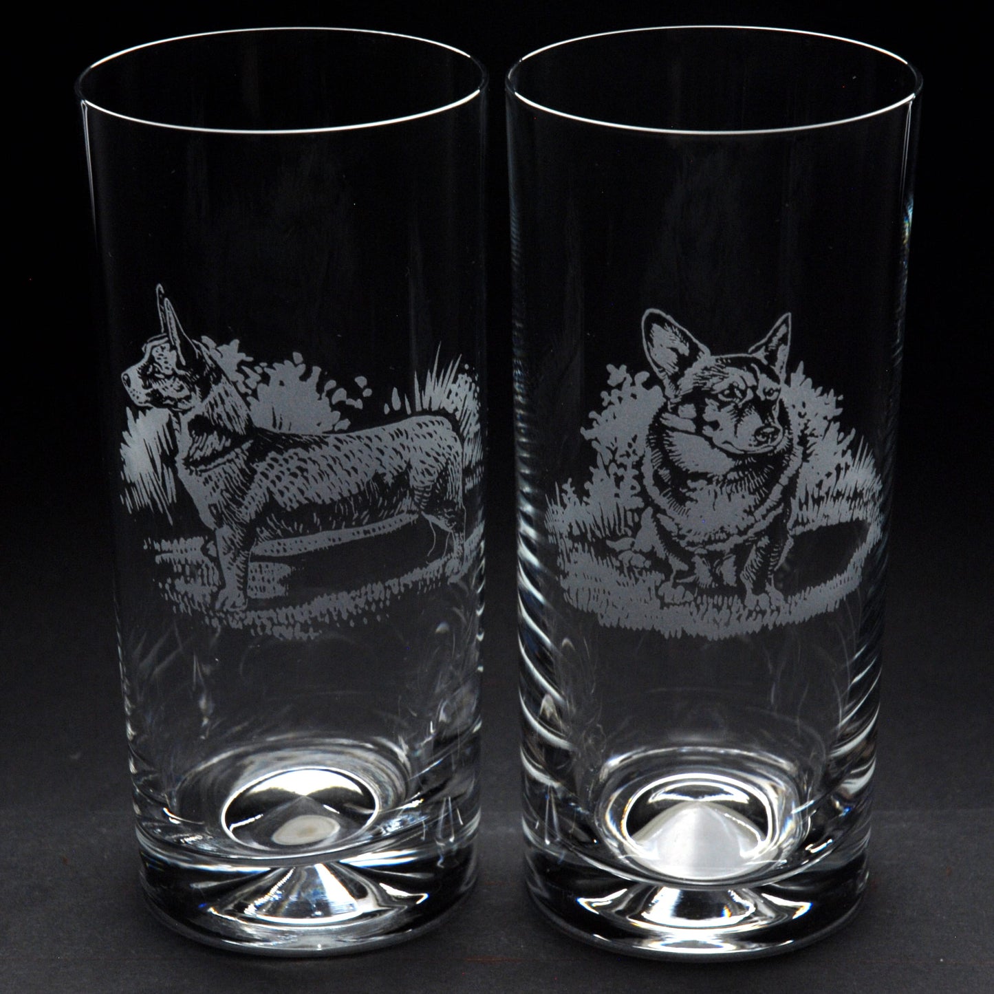 Corgi Dog Highball Glass - Hand Etched/Engraved Gift