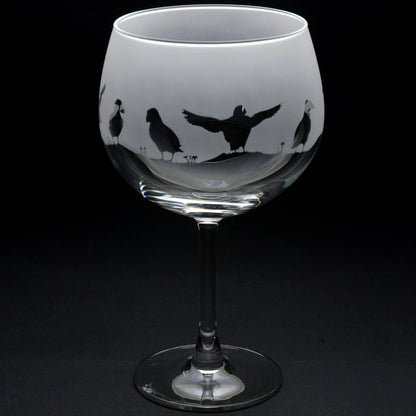 Puffin Gin Cocktail Glass - Hand Etched/Engraved Gift