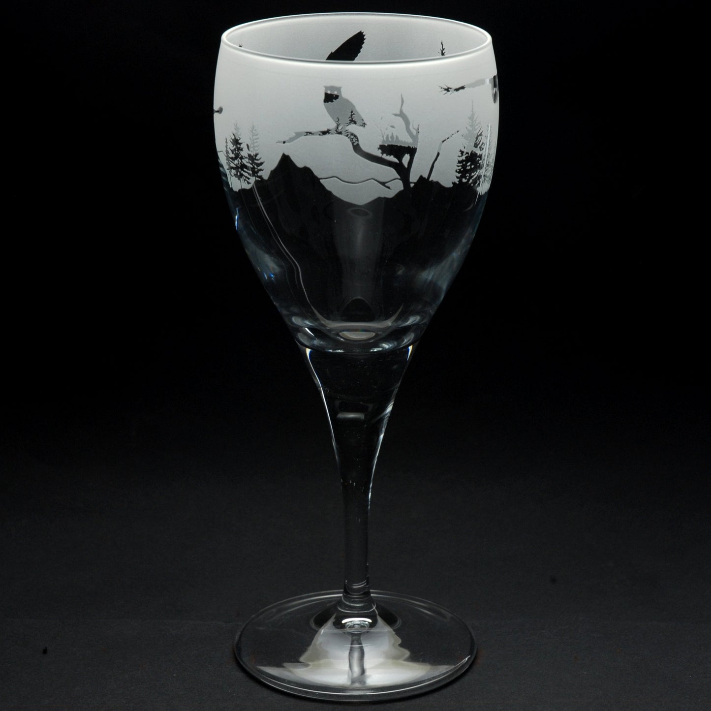 Owl Crystal Wine Glass - Hand Etched/Engraved Gift