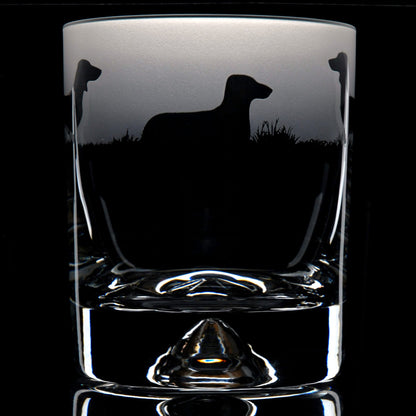 Dachshund Dog Whiskey Tumbler Glass - Hand Etched/Engraved Gift