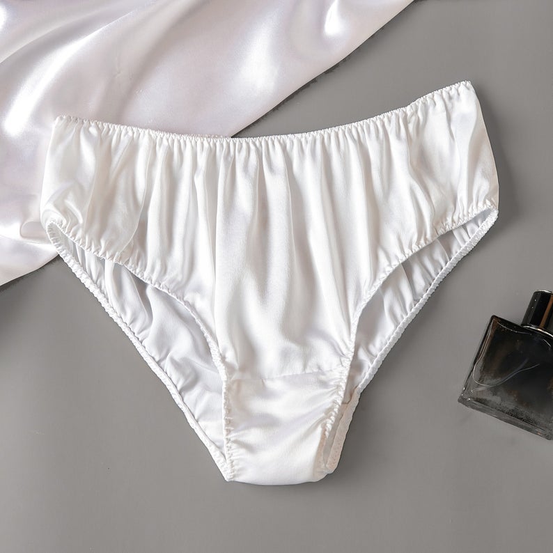 Pearl White Pure Mulberry Silk Bikini Panties | Mid Waist | 22 Momme | Float Collection