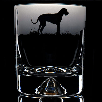 Great Dane Dog Whiskey Tumbler Glass - Hand Etched/Engraved Gift