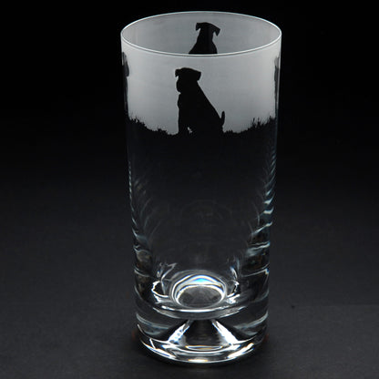 Schnauzer Dog Highball Glass - Hand Etched/Engraved Gift