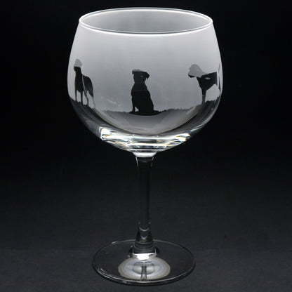 Border Terrier Dog Gin Cocktail Glass - Hand Etched/Engraved Gift