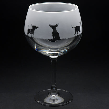 Chihuahua Dog Gin Cocktail Glass - Hand Etched/Engraved Gift