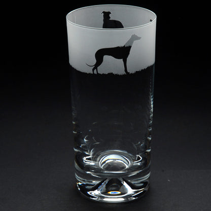 Greyhound Dog Highball Glass - Hand Etched/Engraved Gift