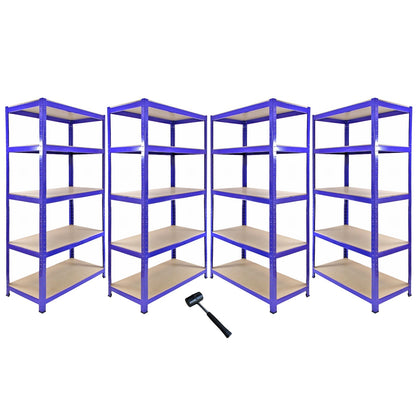 Monster Racking T-Rax Corner Shelving Unit & 4x 90cm Garage Storage Bays, Blue