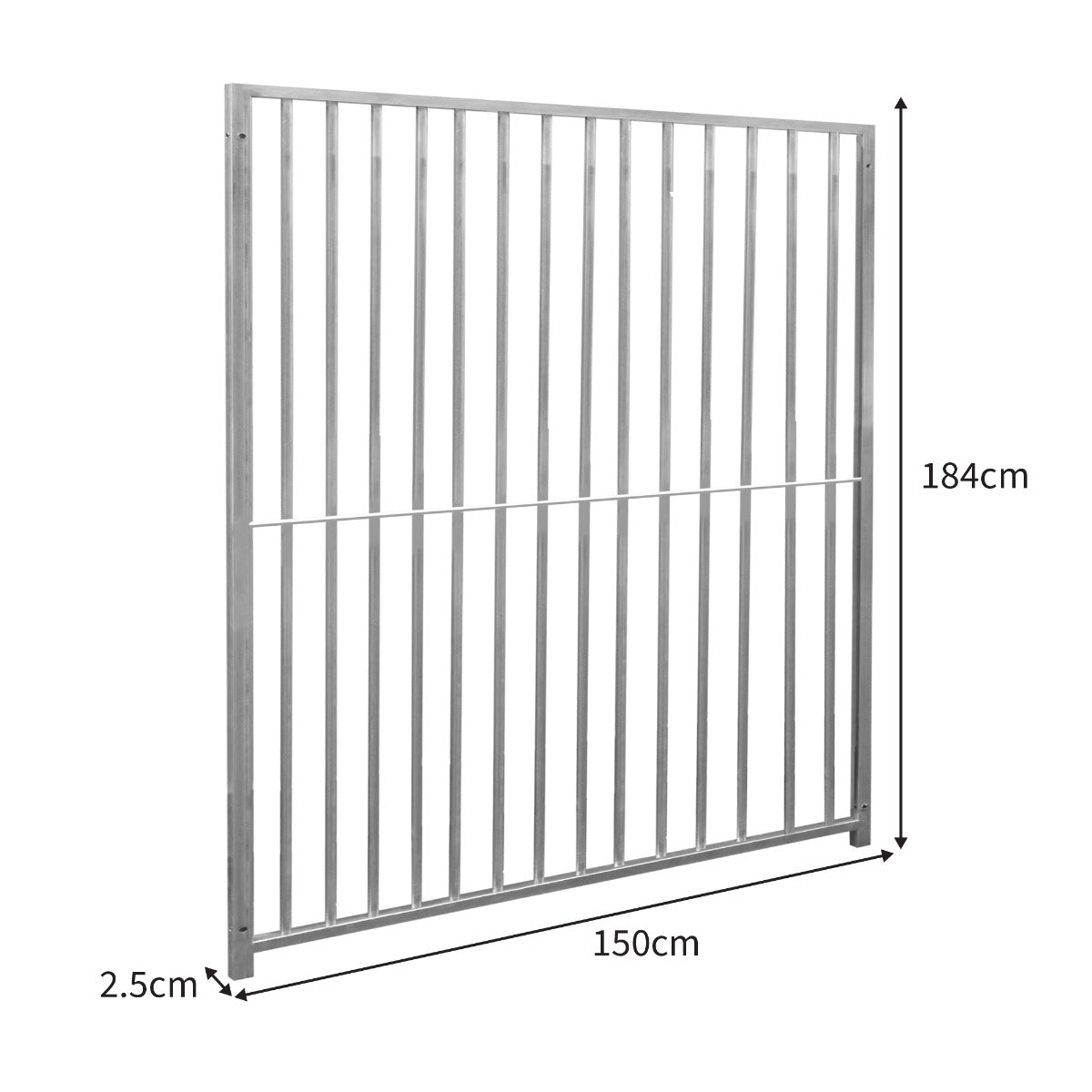 1.5m Dog Run Panel – 8cm Bar Spacing