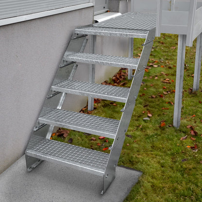 Adjustable 9 Section Galvanised Staircase - 600mm Wide