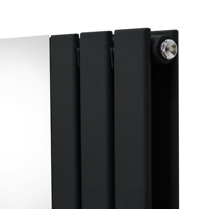 Flat Mirror Radiator - 1800mm x 425mm - Black