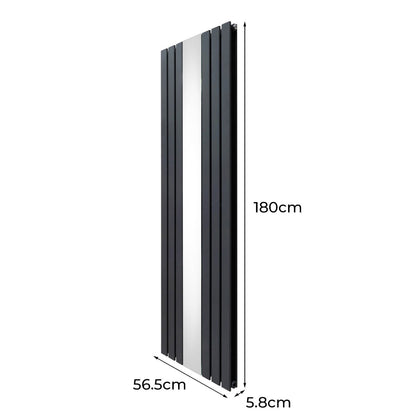 Flat Mirror Radiator - 1800mm x 565mm - Anthracite Grey