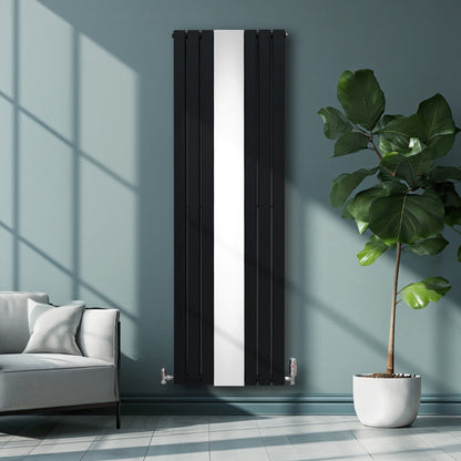 Flat Mirror Radiator - 1800mm x 565mm - Black