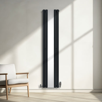 Oval Mirror Radiator - 1800mm x 380mm - Anthracite Grey