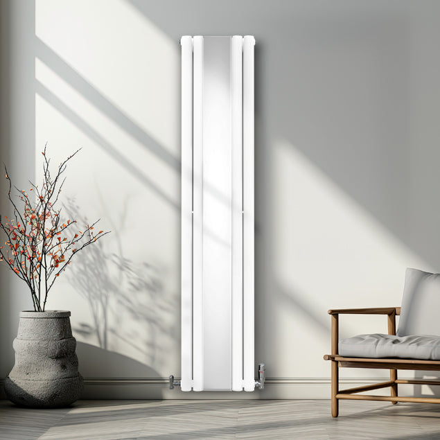 Oval Mirror Radiator - 1800mm x 380mm - White