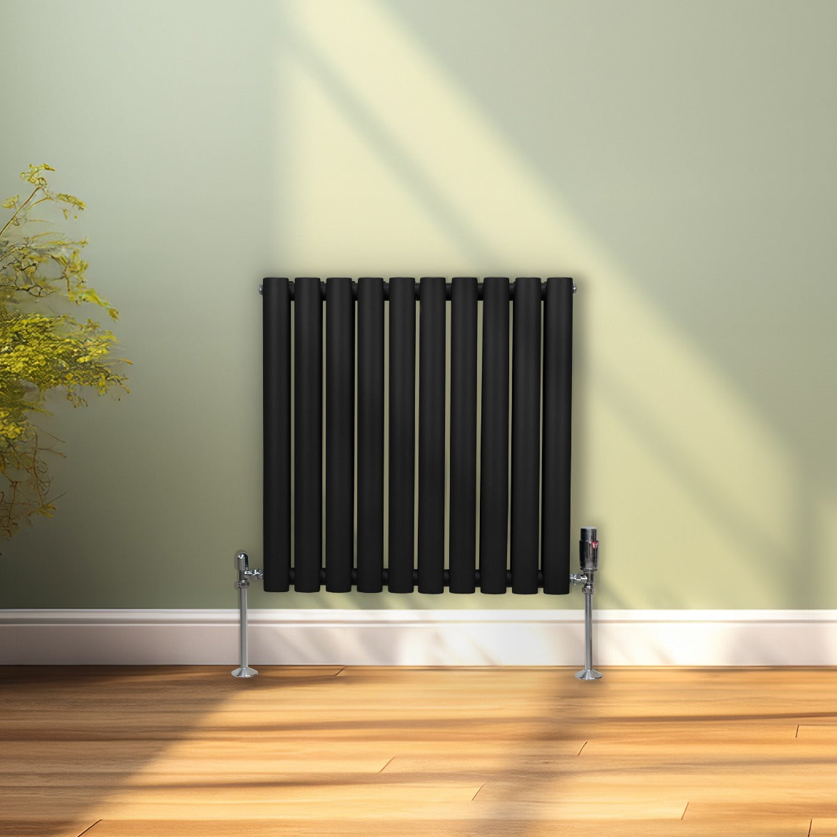 Oval Column Radiator – 600mm x 600mm - Black