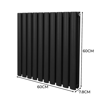 Oval Column Radiator – 600mm x 600mm - Black