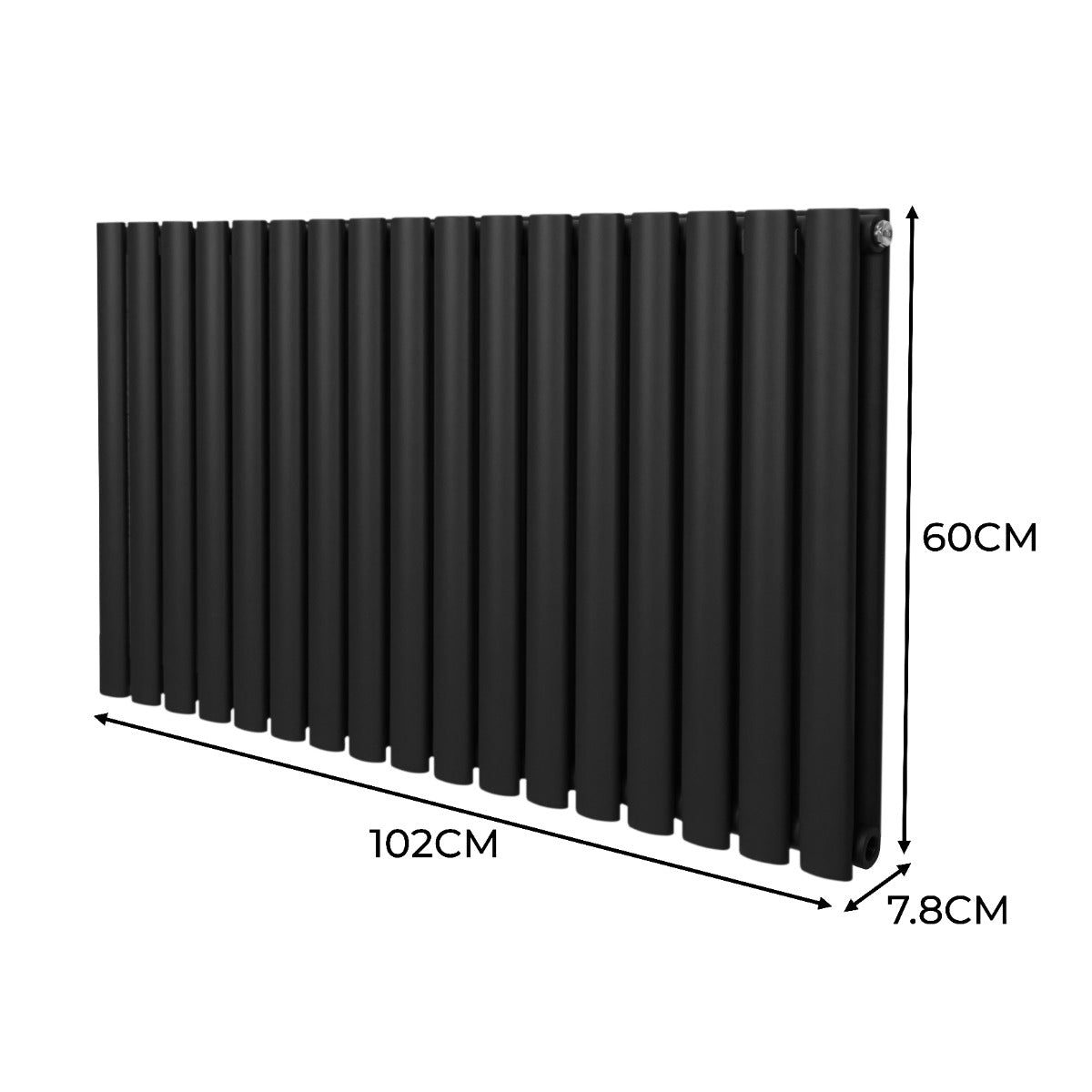 Oval Column Radiator – 600mm x 1020mm – Black