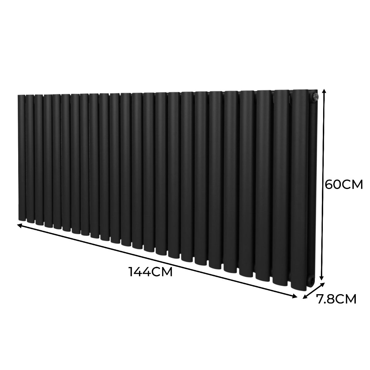 Oval Column Radiator – 600mm x 1440mm – Black