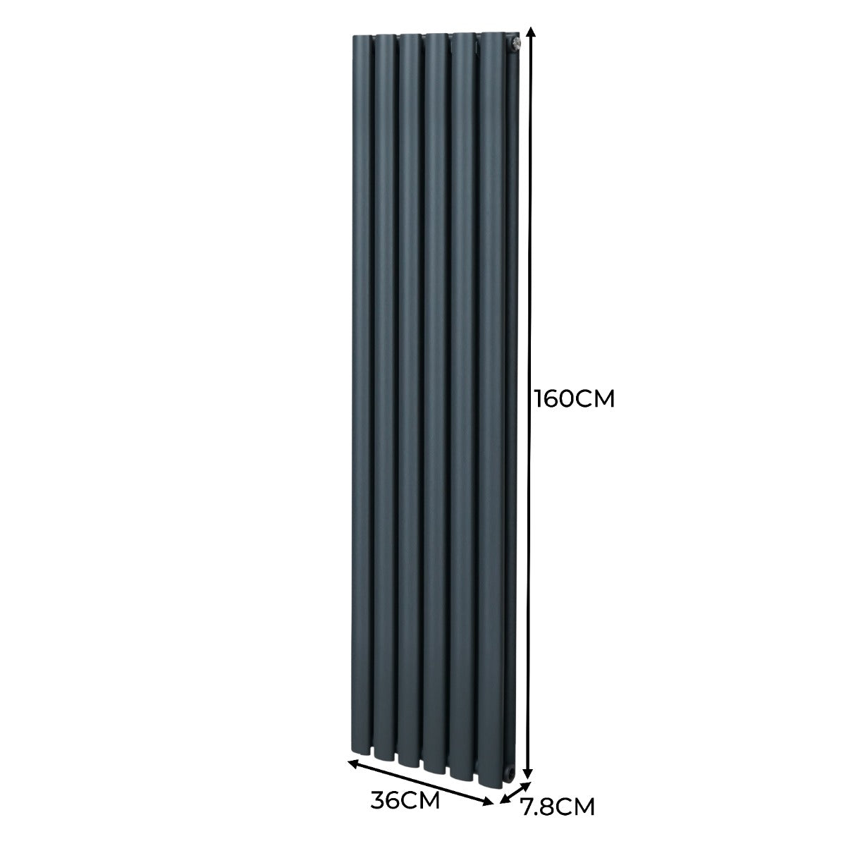 Oval Column Radiator – 1600mm x 360mm – Anthracite Grey