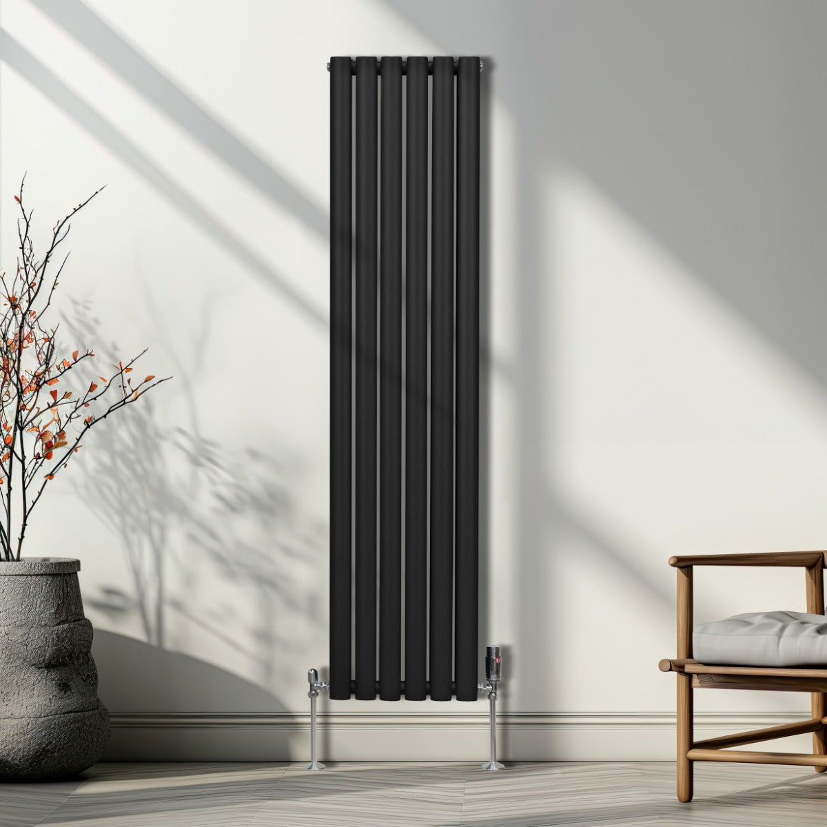 Oval Column Radiator – 1600mm x 360mm – Black