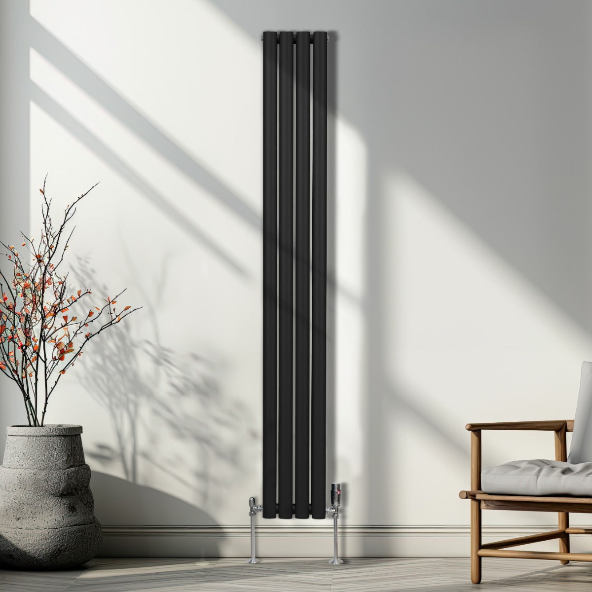 Oval Column Radiator – 1800mm x 240mm – Black