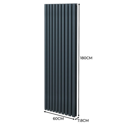 Oval Column Radiator – 1800mm x 600mm – Anthracite Grey