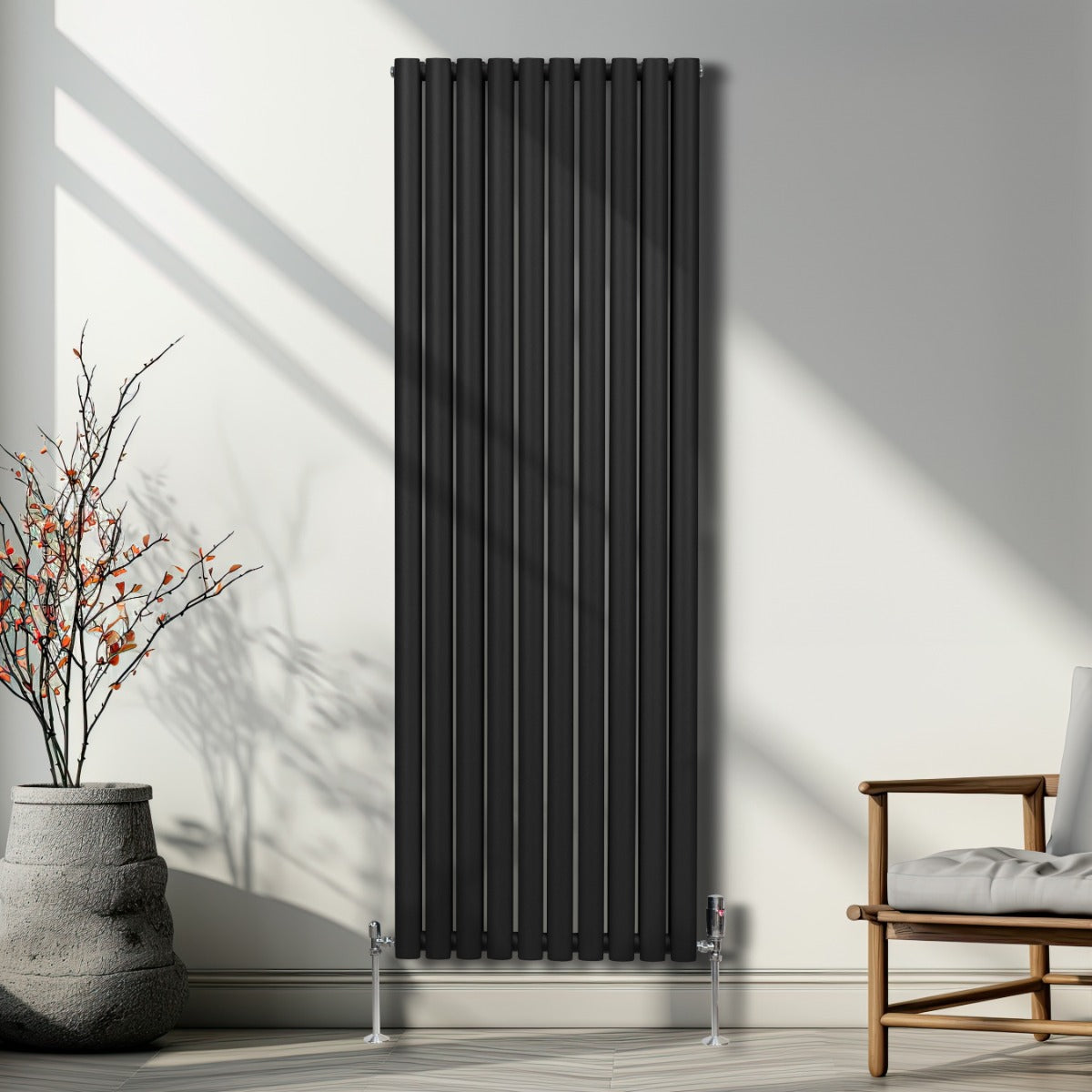 Oval Column Radiator – 1800mm x 600mm – Black