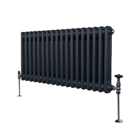 Traditional 2 Column Radiator - 300 x 832mm - Anthracite Grey