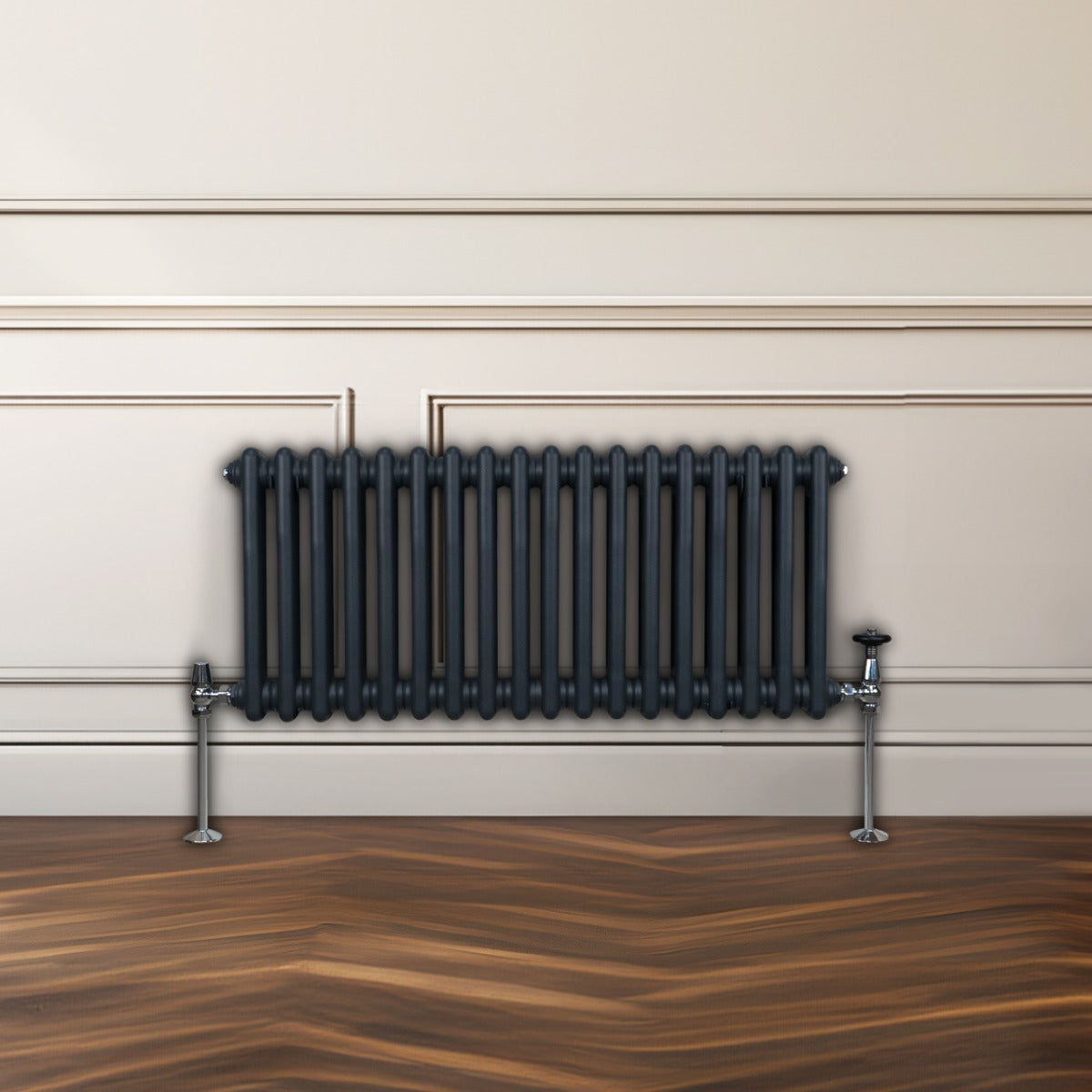 Traditional 2 Column Radiator - 300 x 832mm - Anthracite Grey