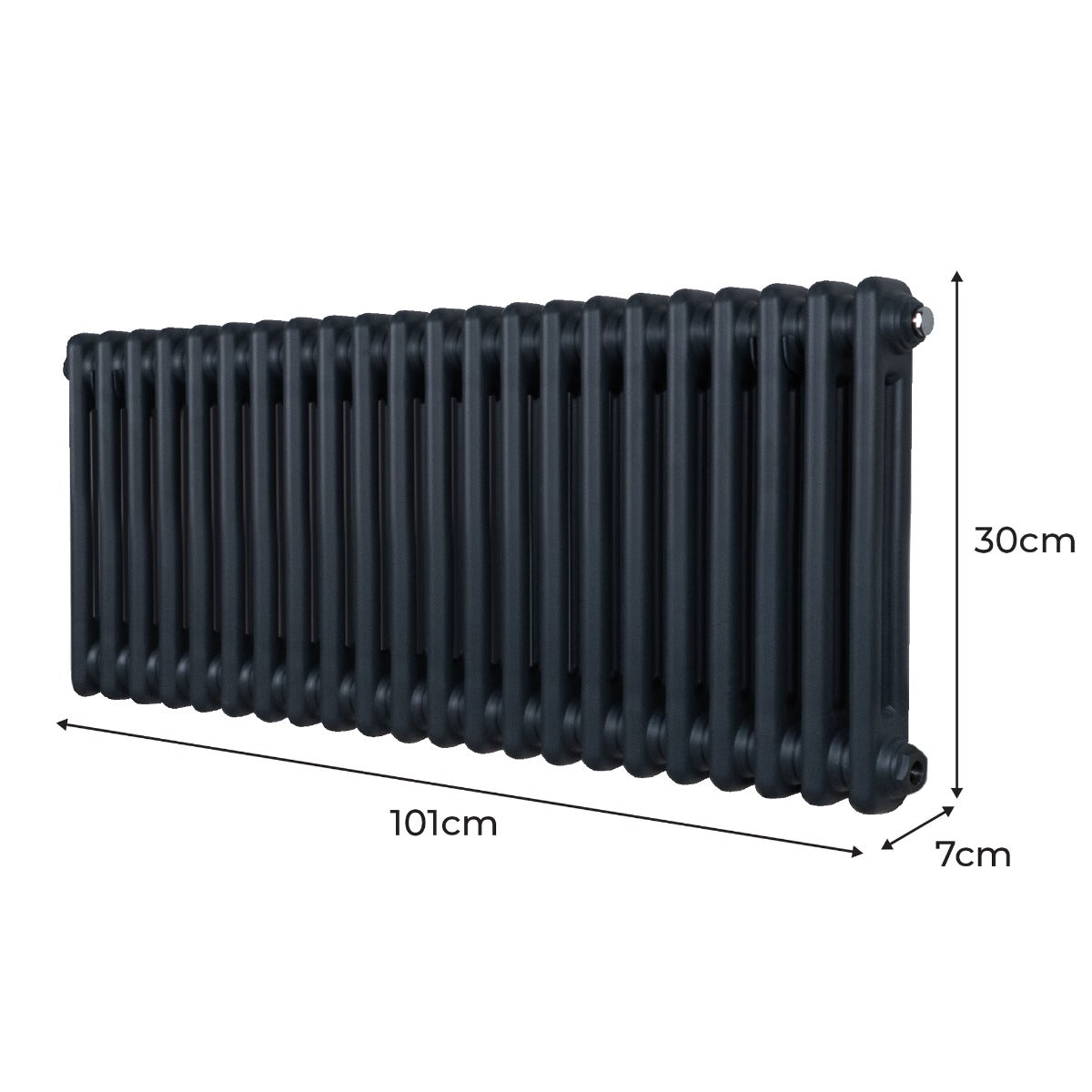 Traditional 2 Column Radiator - 300 x 1012mm - Anthracite Grey