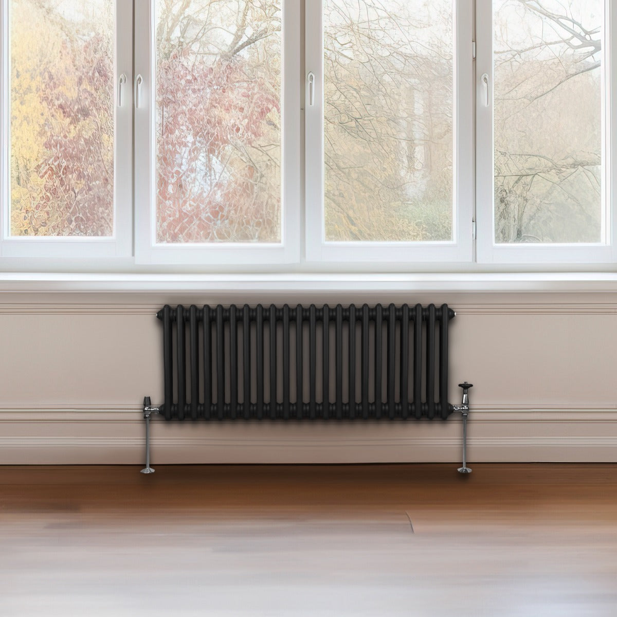 Traditional 2 Column Radiator - 300 x 1012mm - Black