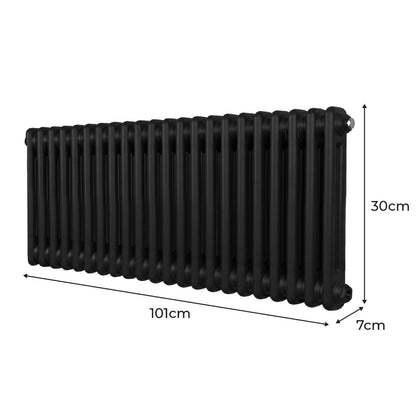 Traditional 2 Column Radiator - 300 x 1012mm - Black