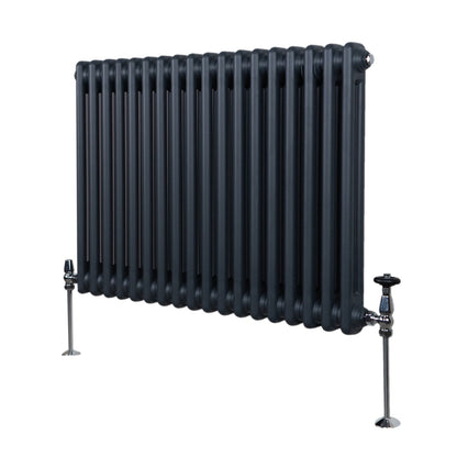 Traditional 2 Column Radiator - 600 x 832mm - Anthracite Grey