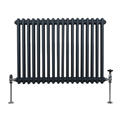 Traditional 2 Column Radiator - 600 x 832mm - Anthracite Grey