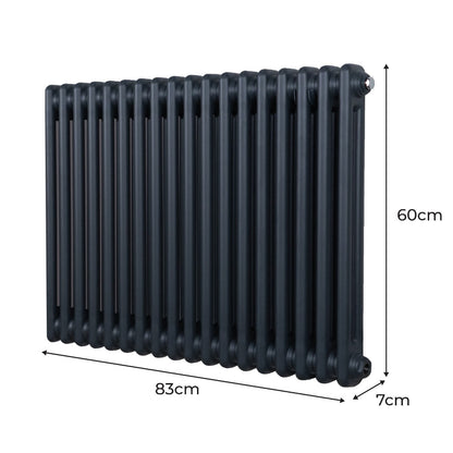 Traditional 2 Column Radiator - 600 x 832mm - Anthracite Grey