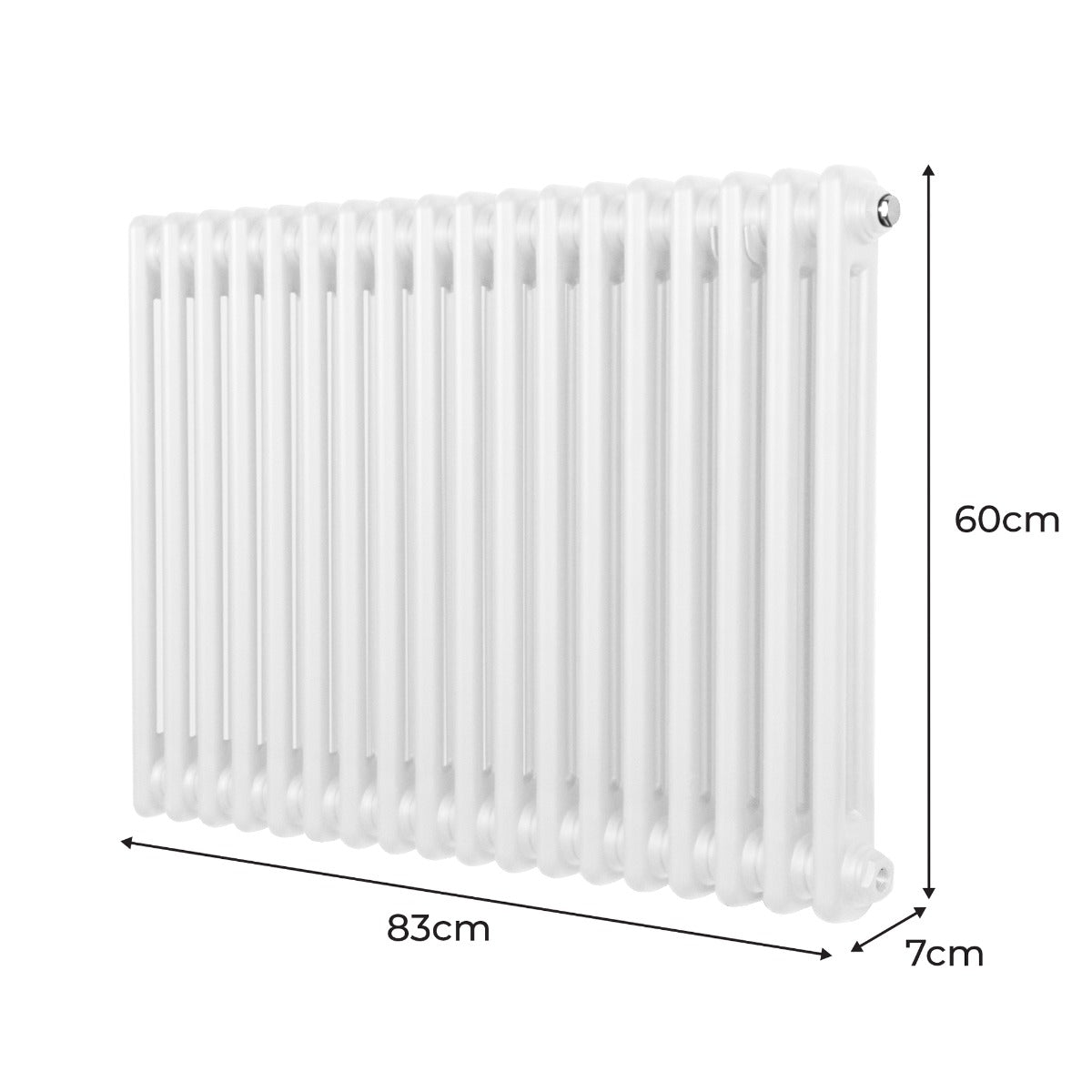 Traditional 2 Column Radiator - 600 x 832mm - White