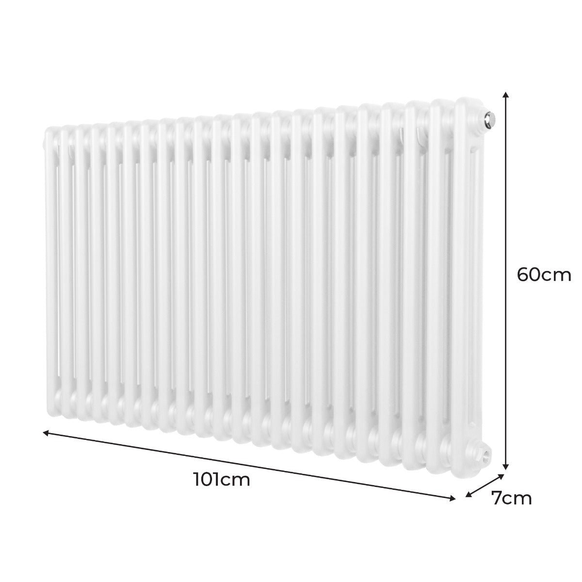 Traditional 2 Column Radiator - 600 x 1012mm - White