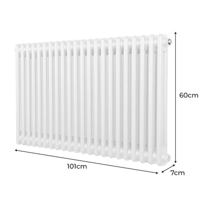 Traditional 2 Column Radiator - 600 x 1012mm - White