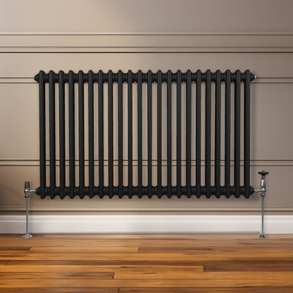 Traditional 2 Column Radiator - 600 x 1012mm - Black